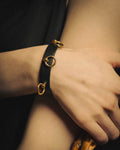 –SPECIAL– “HERMÈS” 10’s Mini dog anneaux triple ring leather bracelet