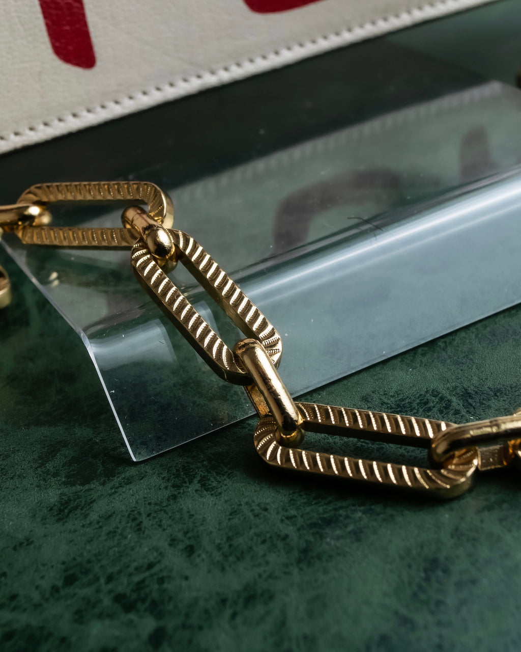 "GUCCI" 18SS Tiger head motif chain shoulder 2way bag