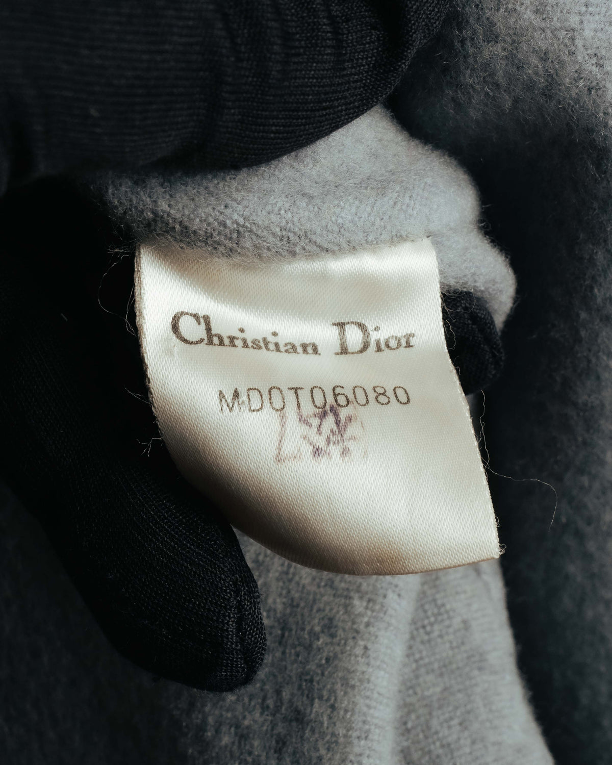"Christian Dior" 80's-90's Elegant cashmere-collar belted wrap coat