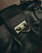 “Salvatore Ferragamo” 00’s-10’s Gancini pebbled leather handbag