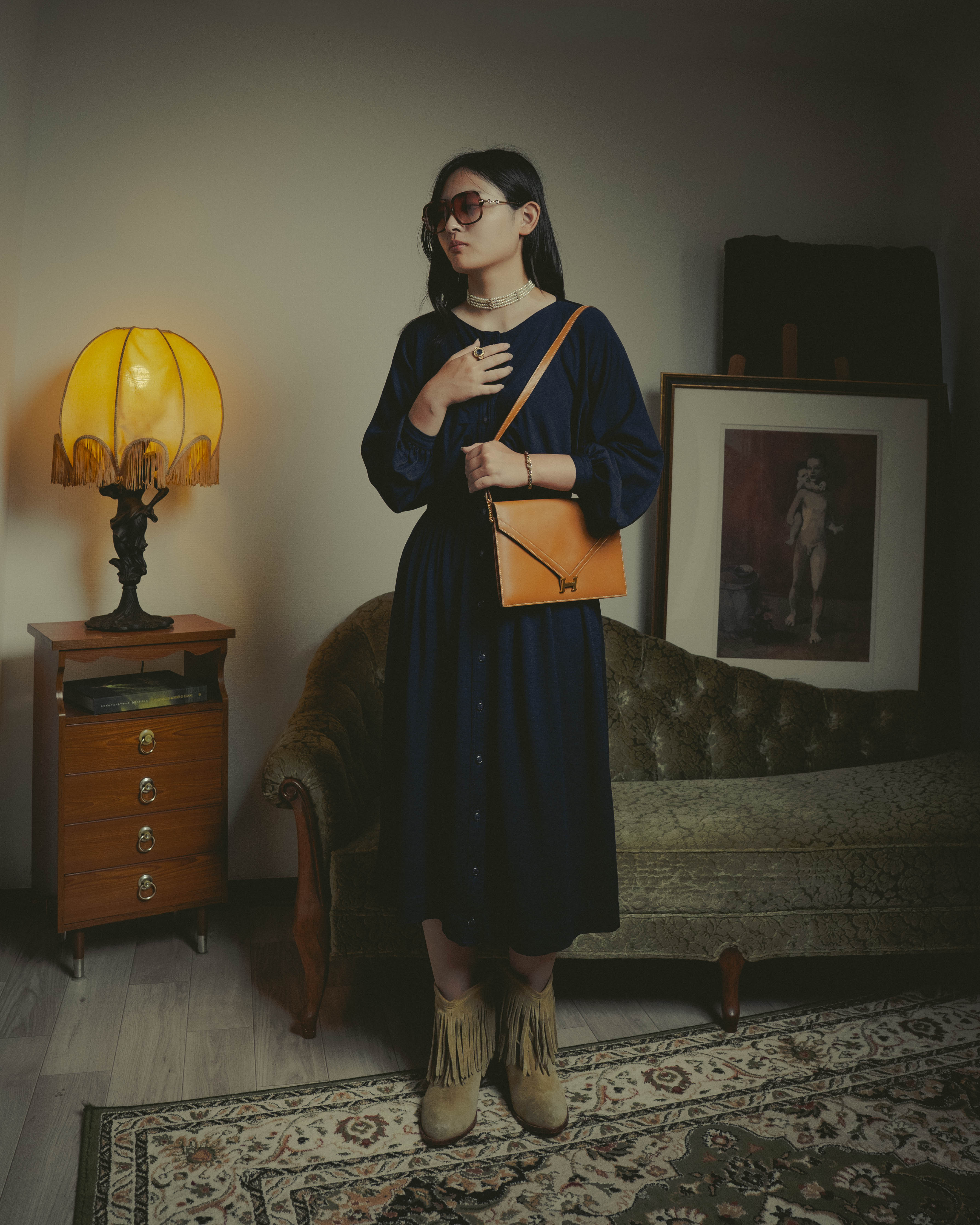 -SPECIAL- "HERMES" 70's-80's Vintage Lydie leather shoulder clutch bag
