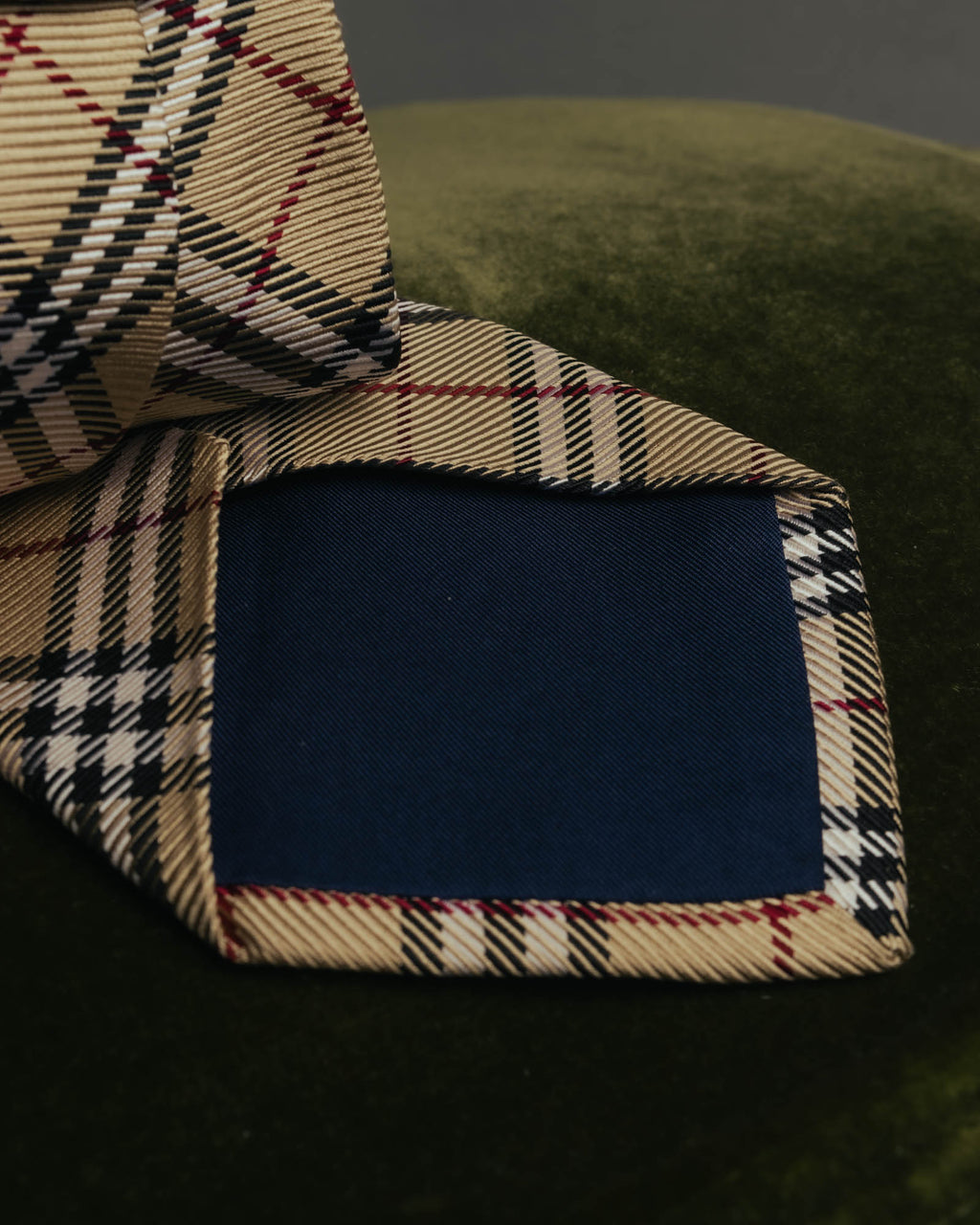"BURBERRY LONDON" 00's Beige checked silk necktie
