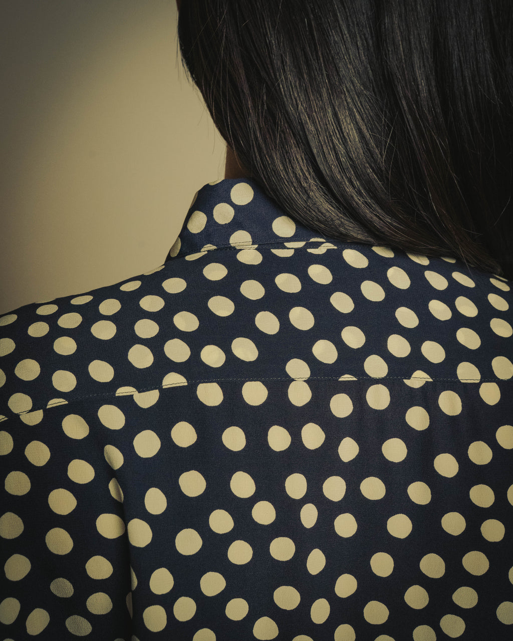 -SPECIAL- "Saint Laurent" 2019-2020 Polka dot silk long sleeve shirt