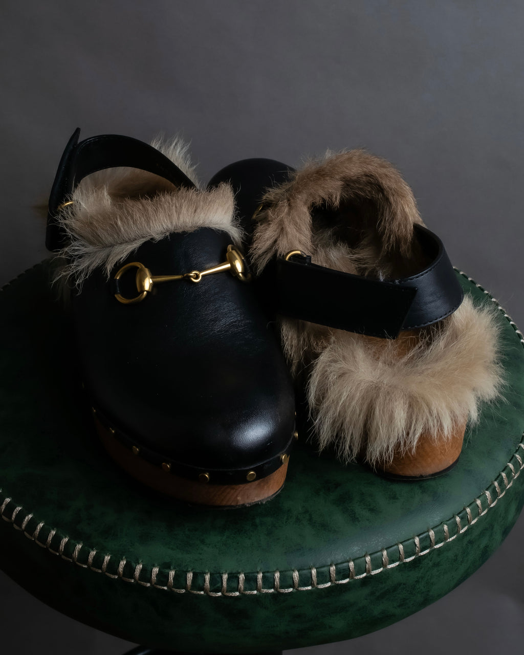 "GUCCI" Horsebit design Princetown heeled loafers