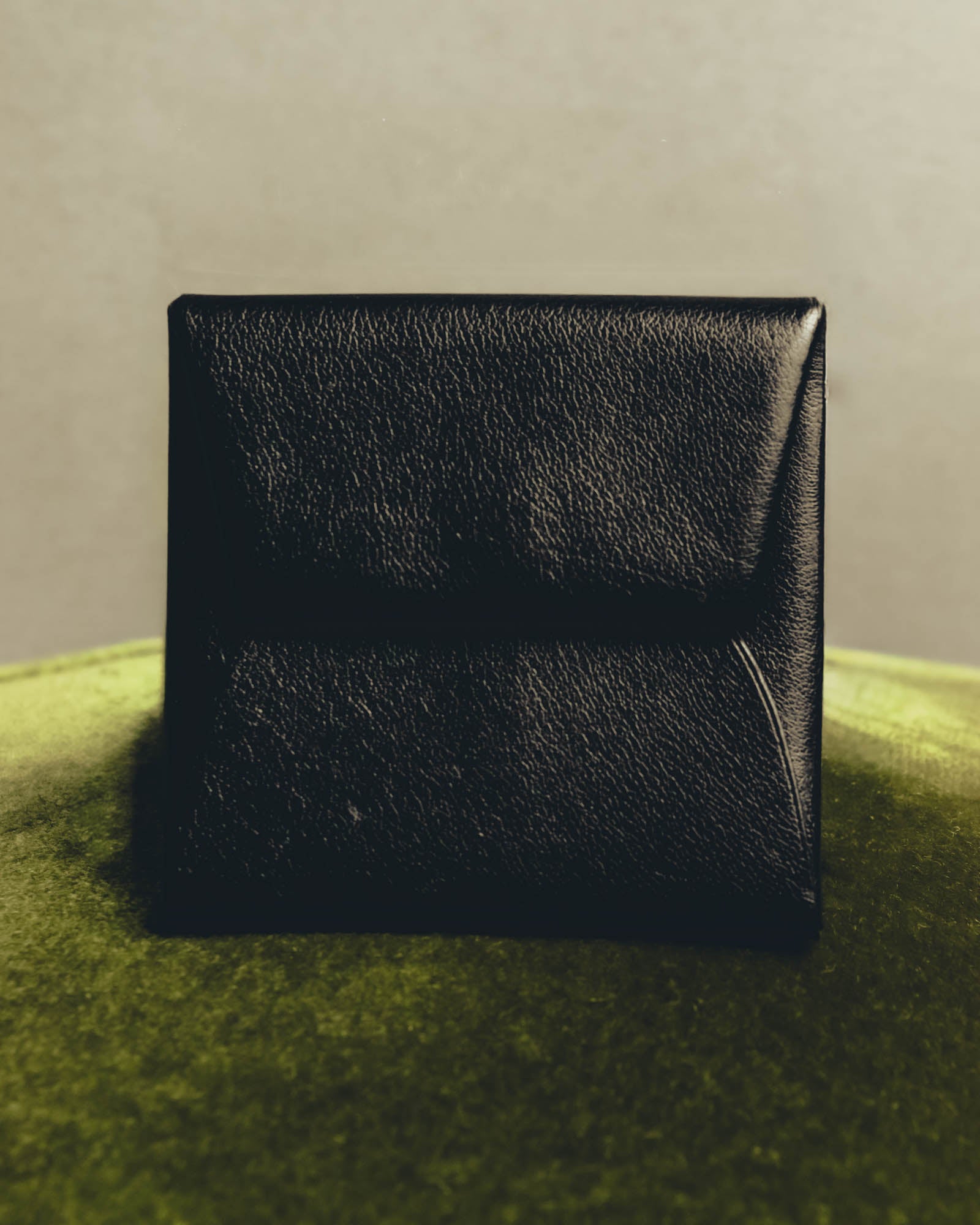 "Hermès" Black grained leather coin case
