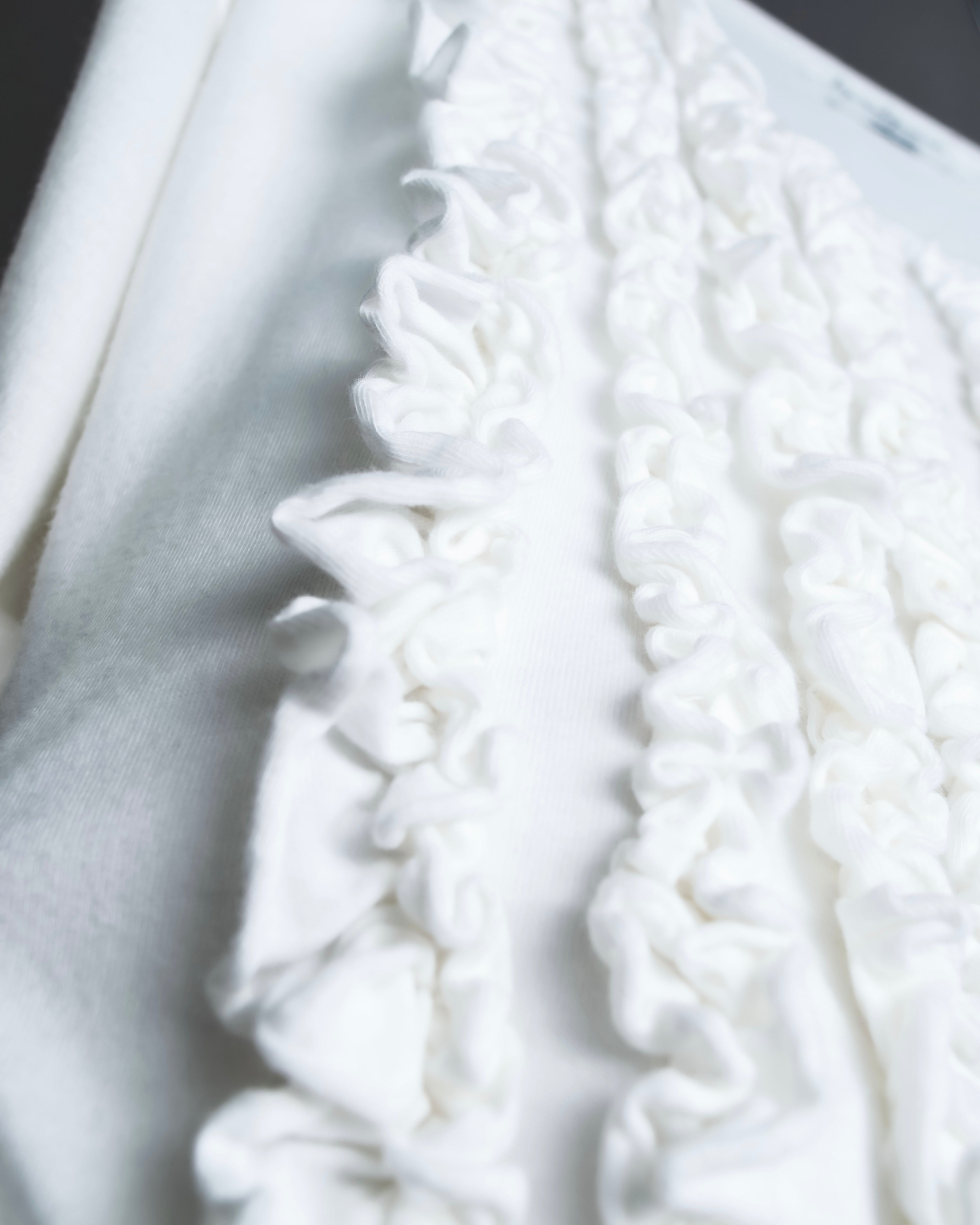 "Yohji Yamamoto POUR HOMME" Long ruffle design soft cotton T-shirt