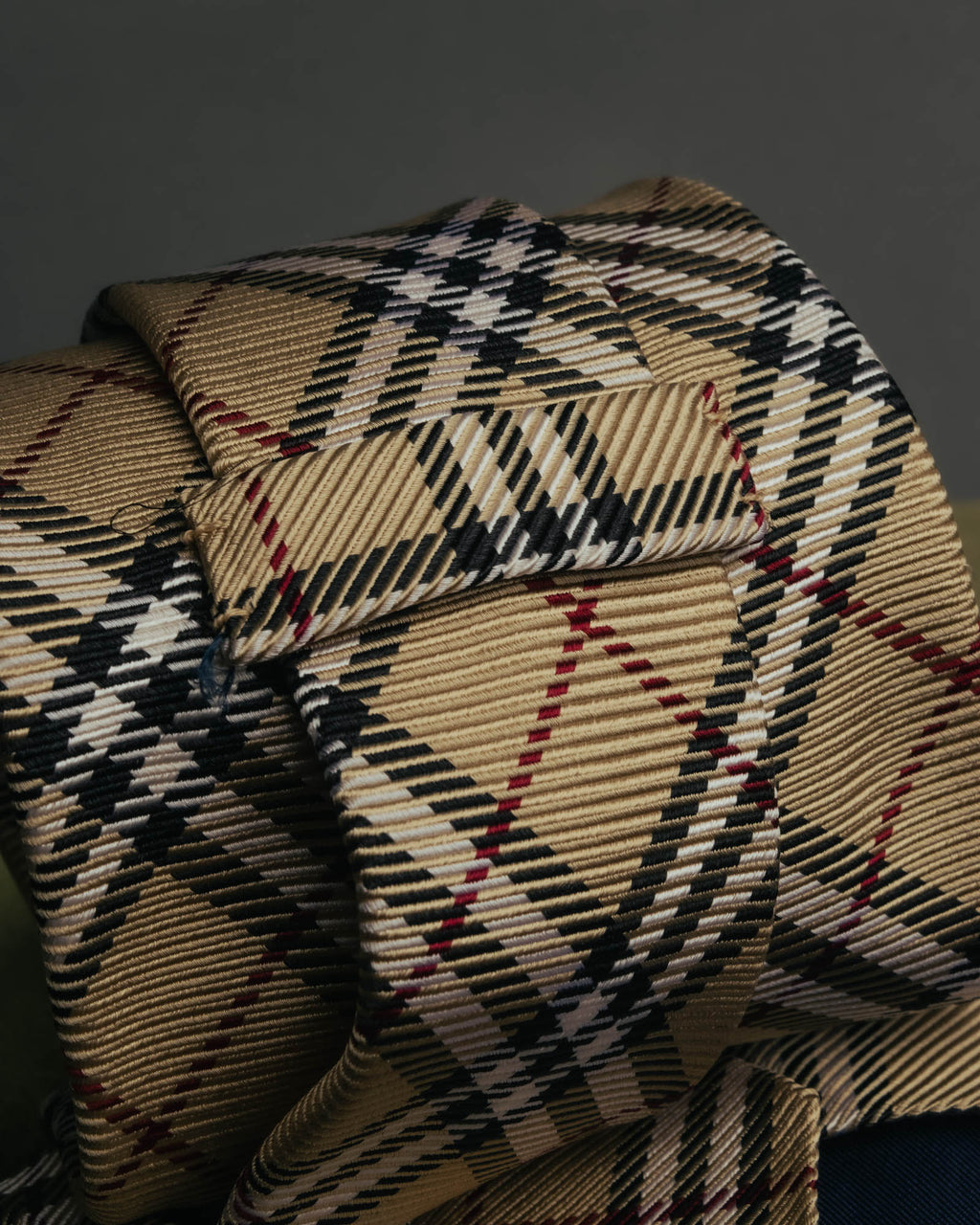 "BURBERRY LONDON" 00's Beige checked silk necktie
