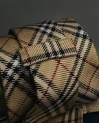 "BURBERRY LONDON" 00's Beige checked silk necktie