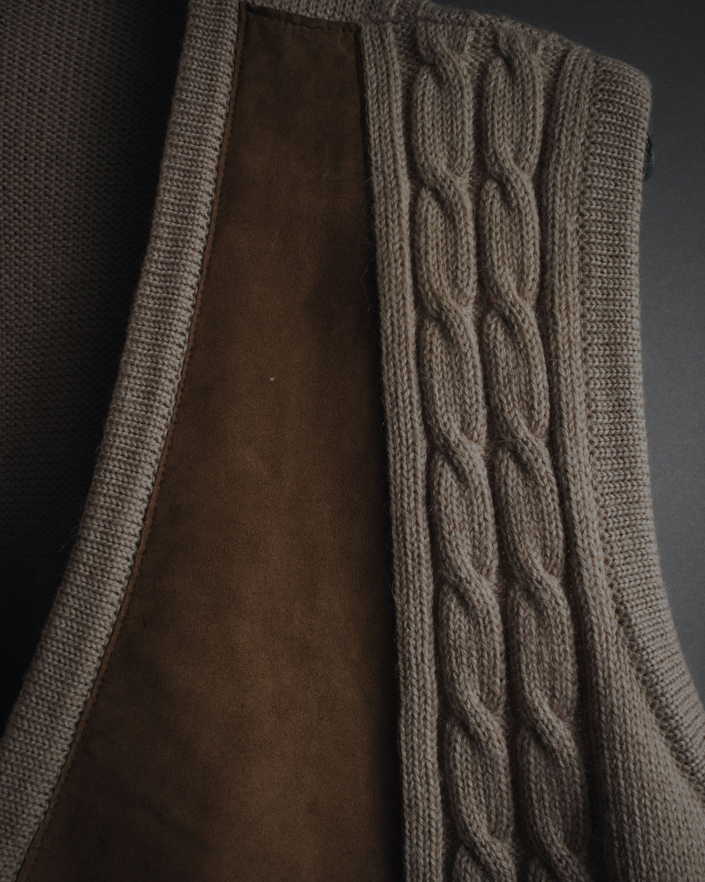 "Christian Dior" 90’s cable knit＆suede panel vest