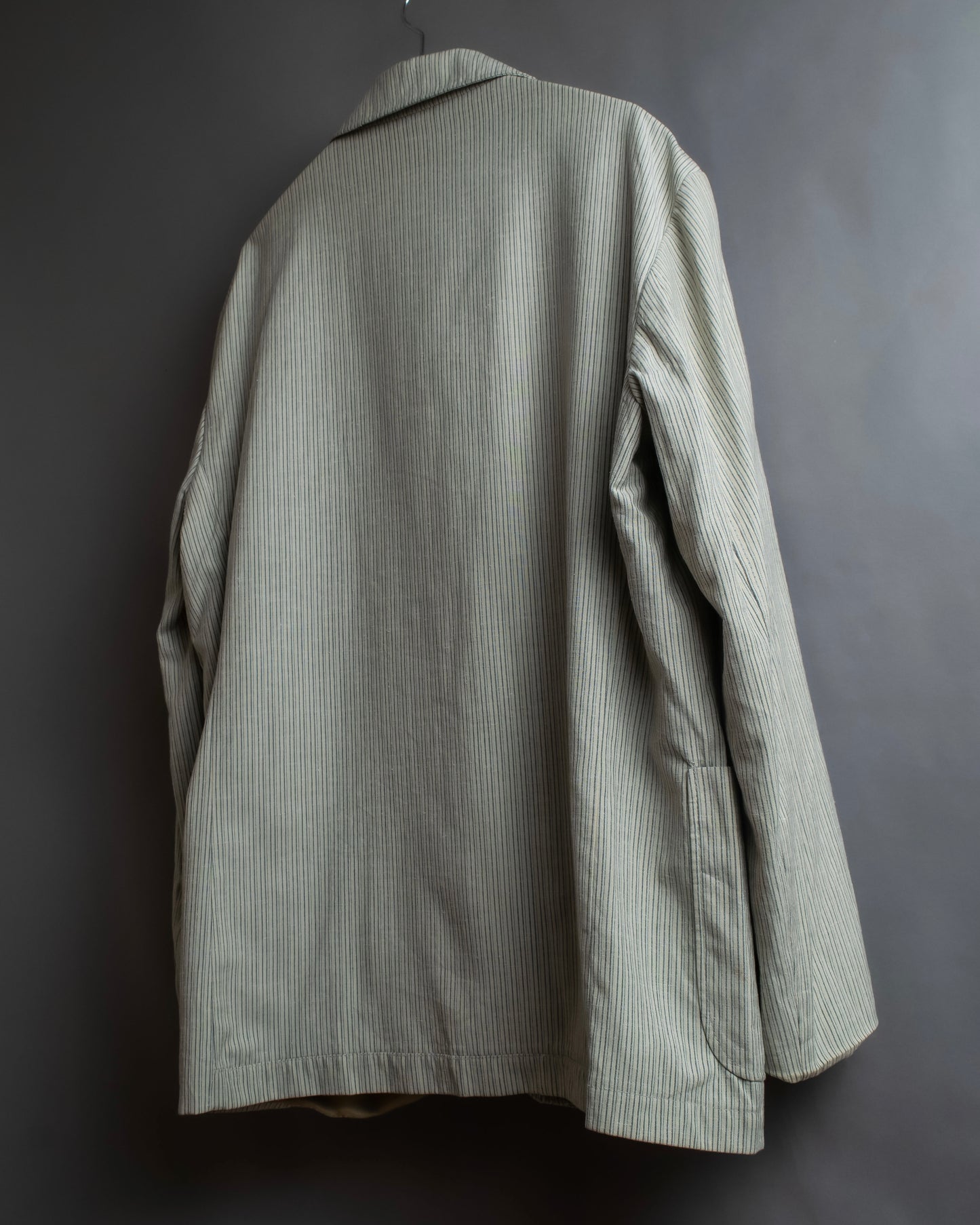 "Vintage ribbed stripe stand collar jacket"