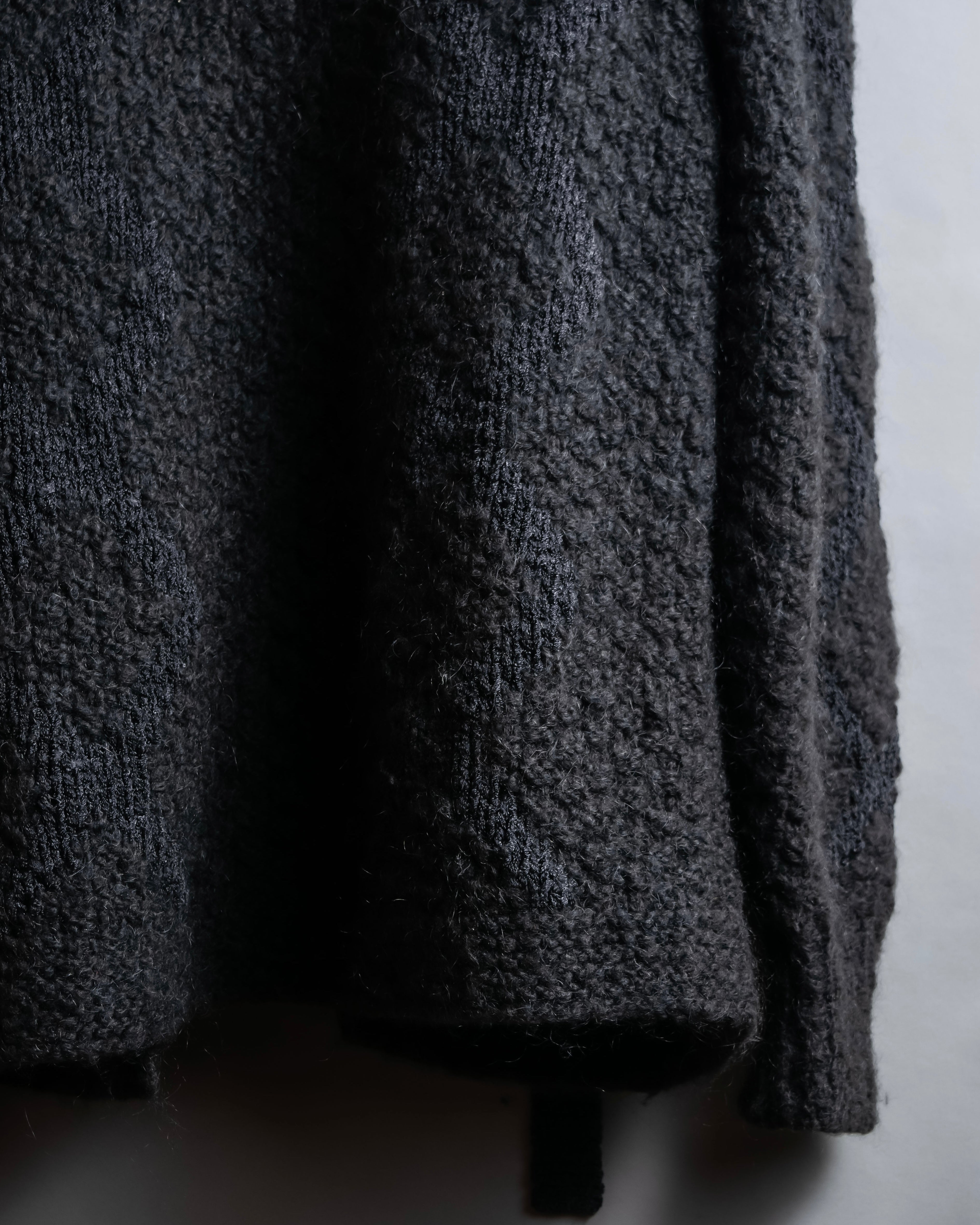 "YVES SAINT LAURENT" Ribbon design stand collar low gauge cardigan