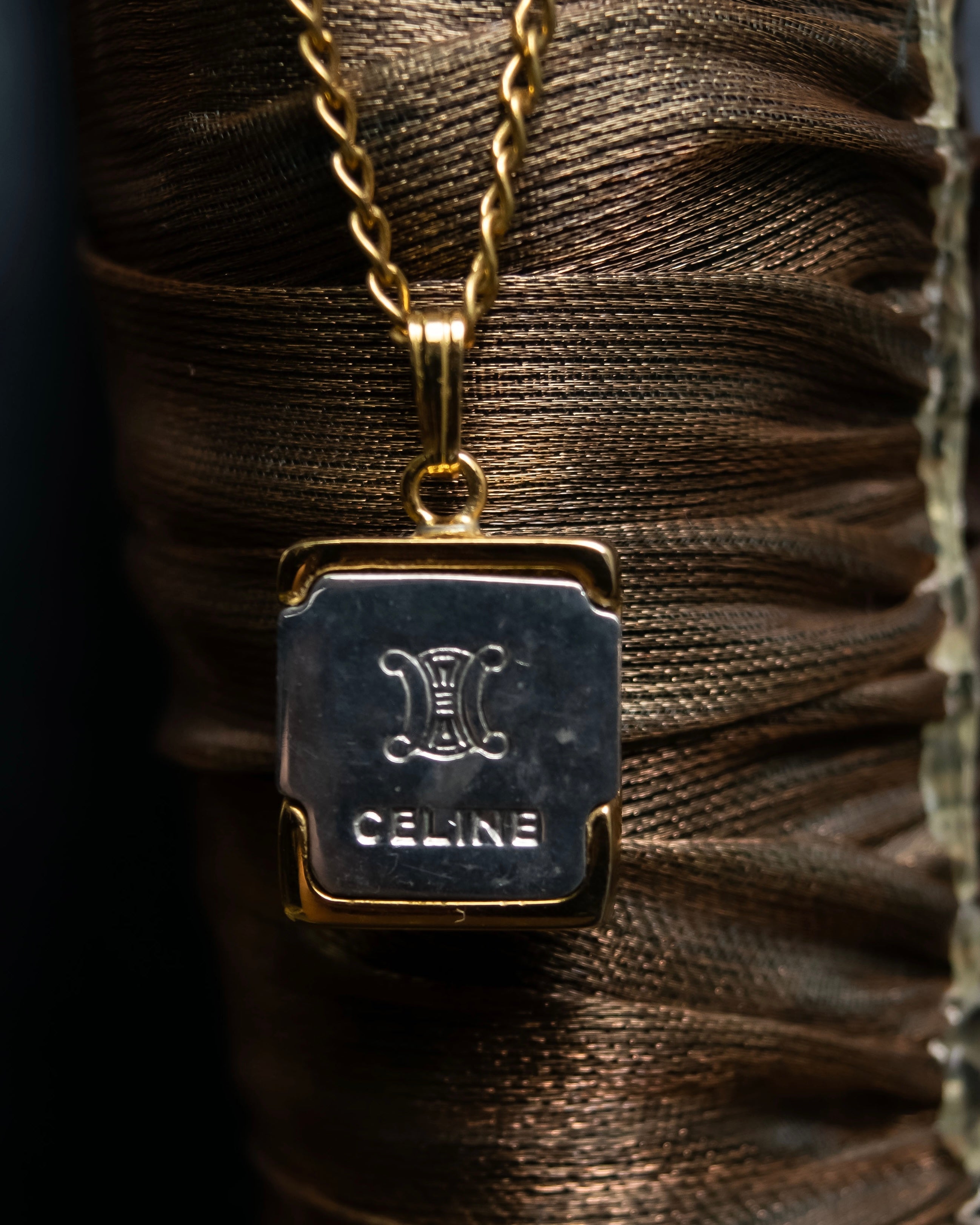"CELINE" Logo pendant necklace