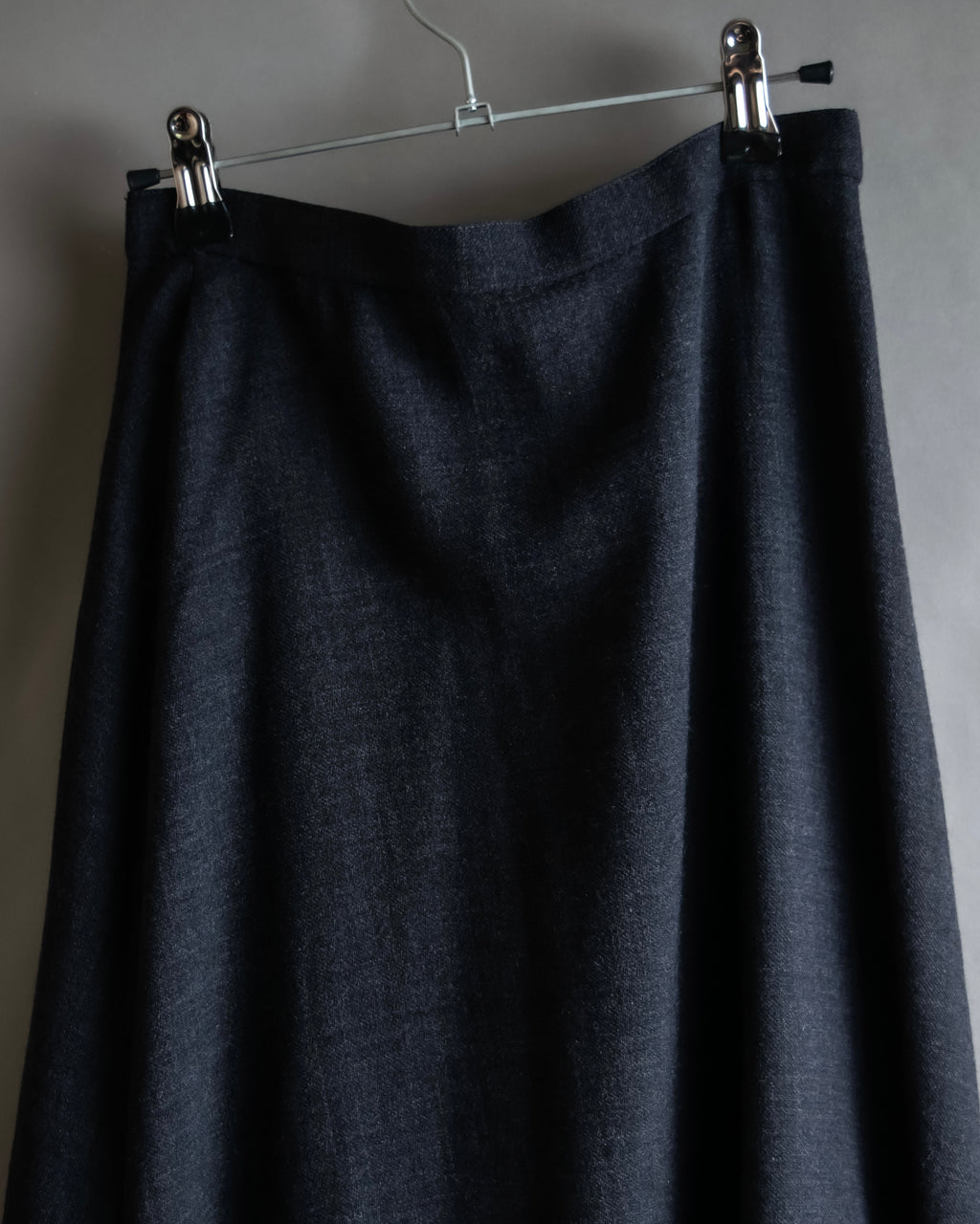 "Christian Dior" Front button design flare wool skirt
