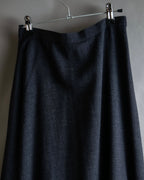"Christian Dior" Front button design flare wool skirt