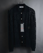 "VALENTINO MISS V" Late 80s botanical lace polo shirt