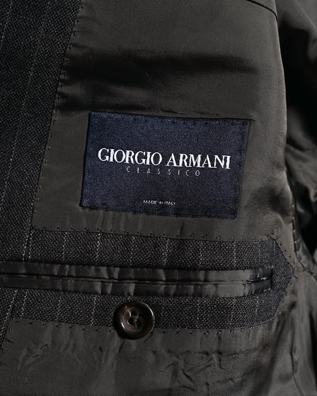 GIORGIO ARMANI/ Oversized Stripe Single Breasted 3B Tailored Jacket Gray
