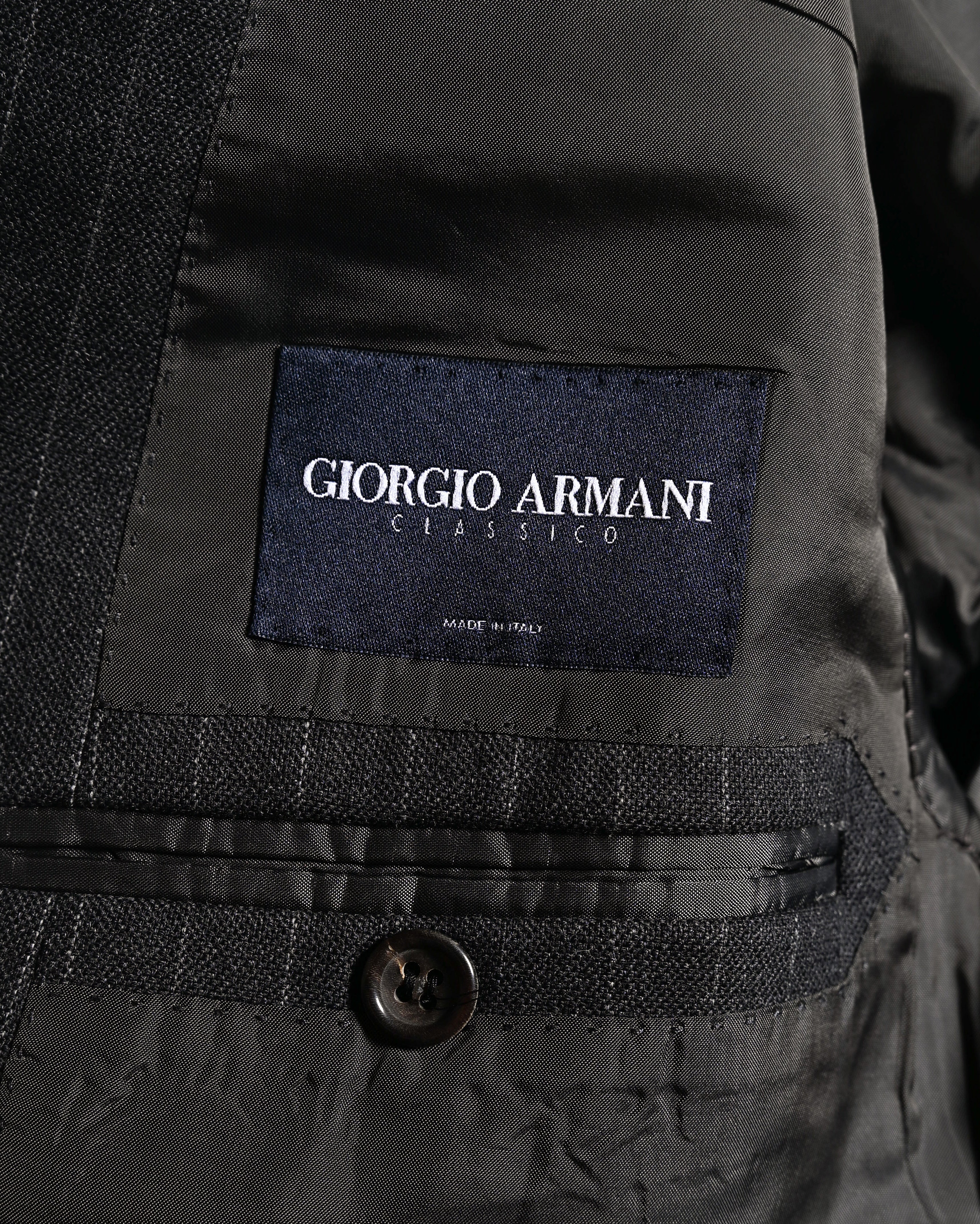 GIORGIO ARMANI/ Oversized Stripe Single Breasted 3B Tailored Jacket Gray