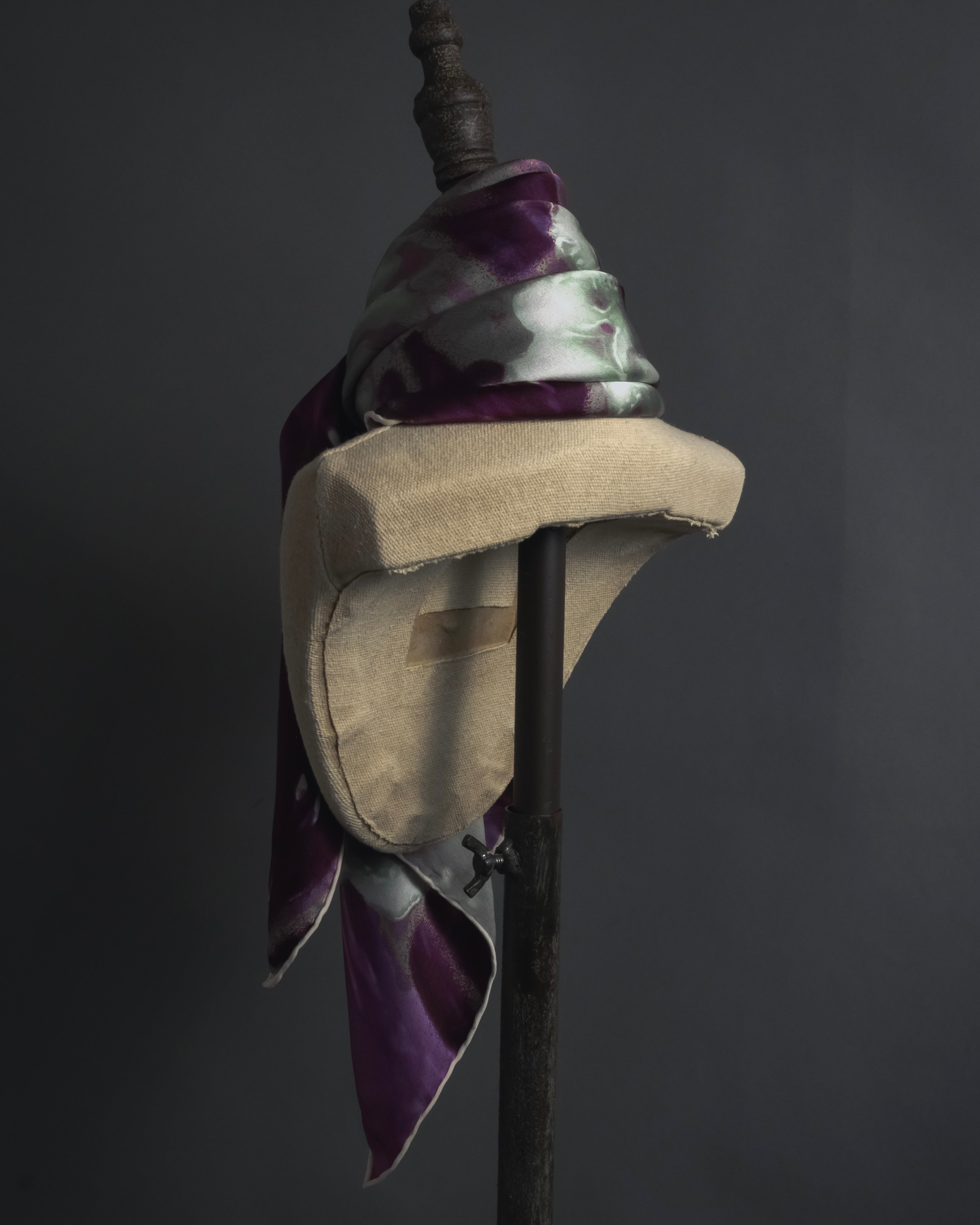 "Christian Dior" Abstract floral marbled print scarf