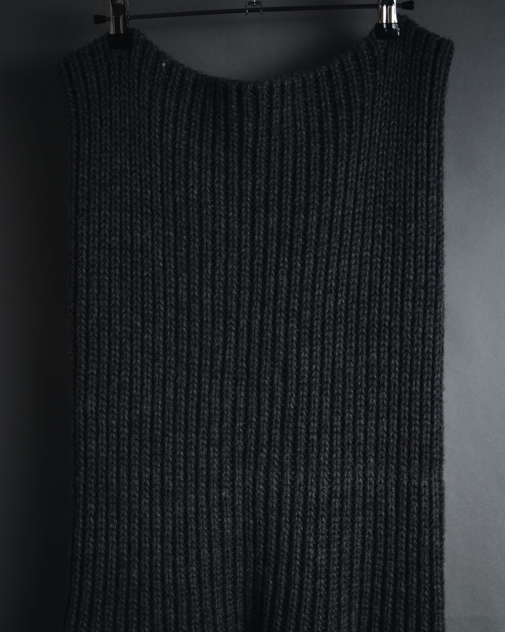 "GUCCI" 2010-11AW ribbed zip-front fringe knit vest