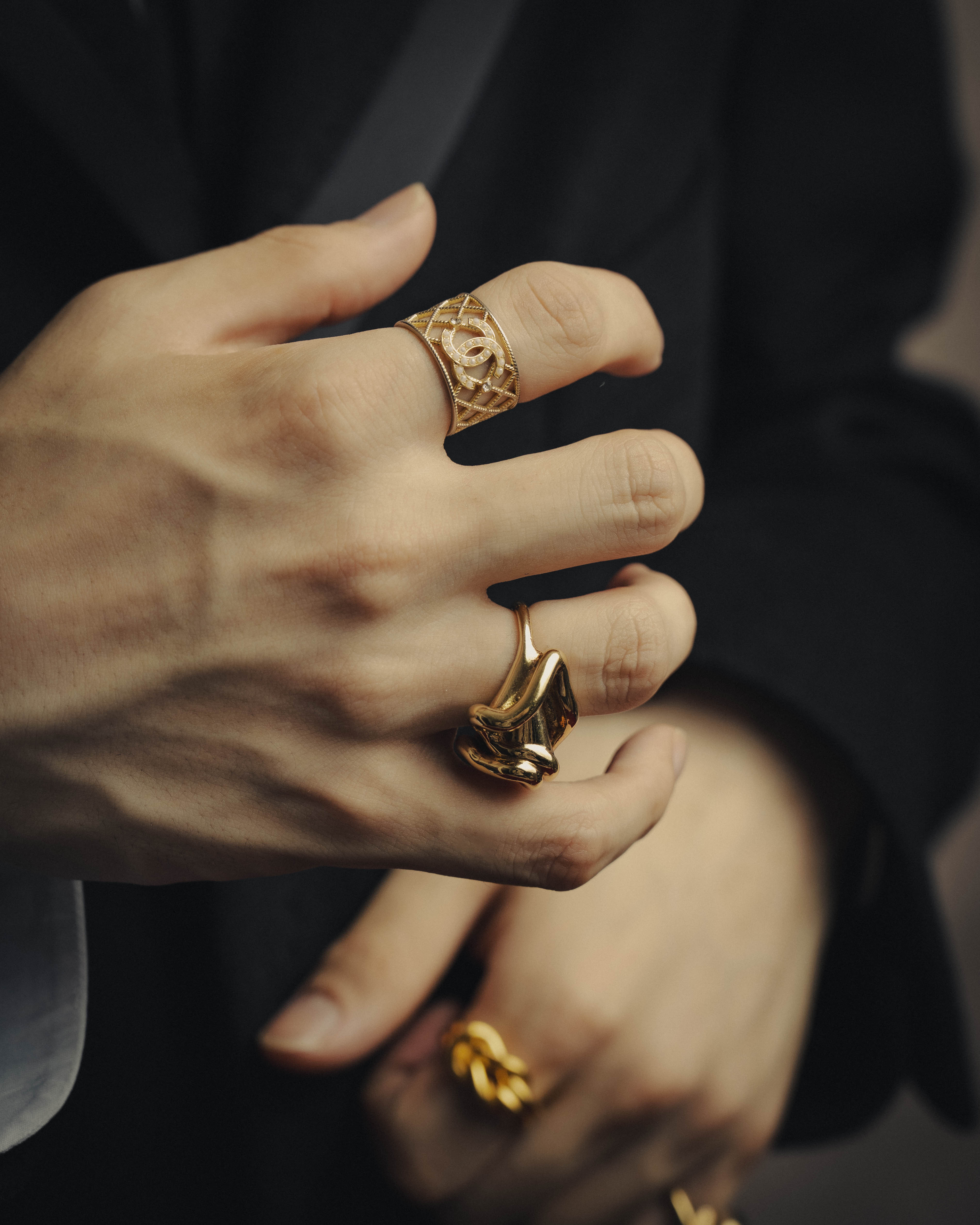 -SPECIAL- “CHANEL“ 2021 AW Pearl quilted CC ring