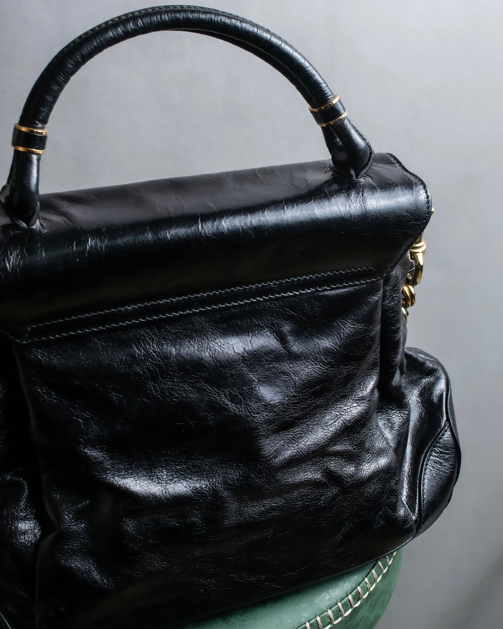 "DOLCE &amp; GABBANA" Gold chain two-way leather bag