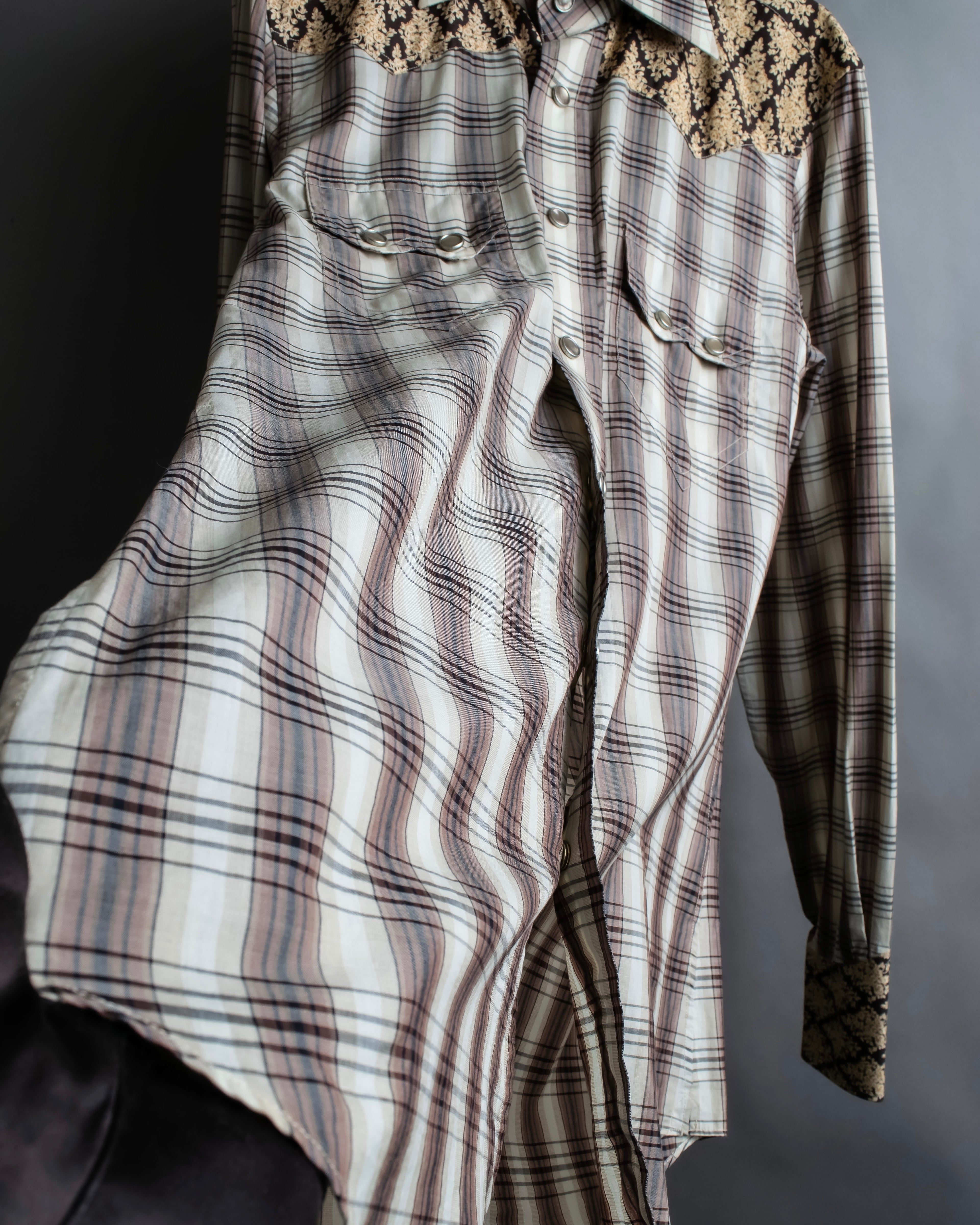 "GUCCI" Floral and checkered western shirt