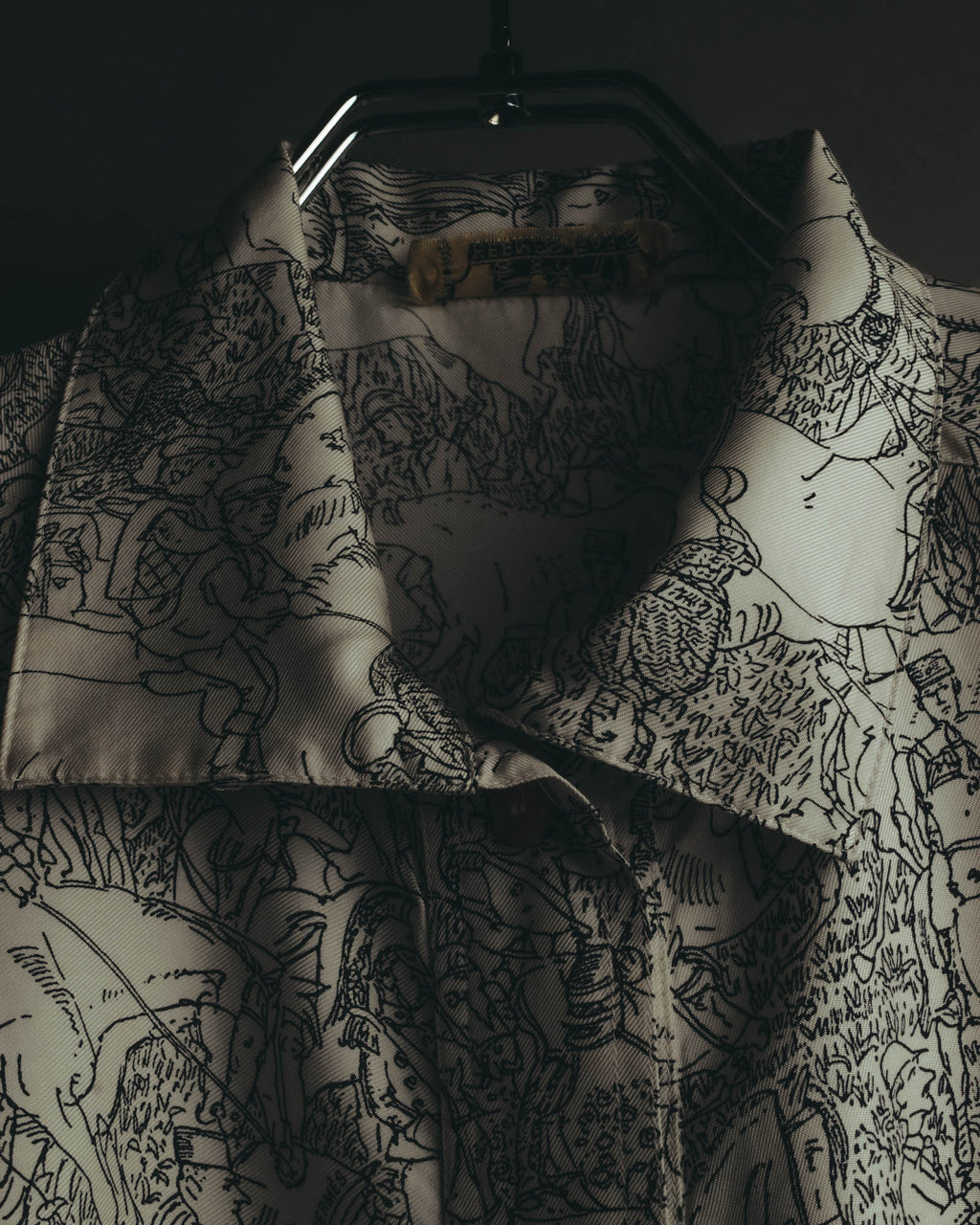 "Hermès" 70's-80's Scarf print shirt