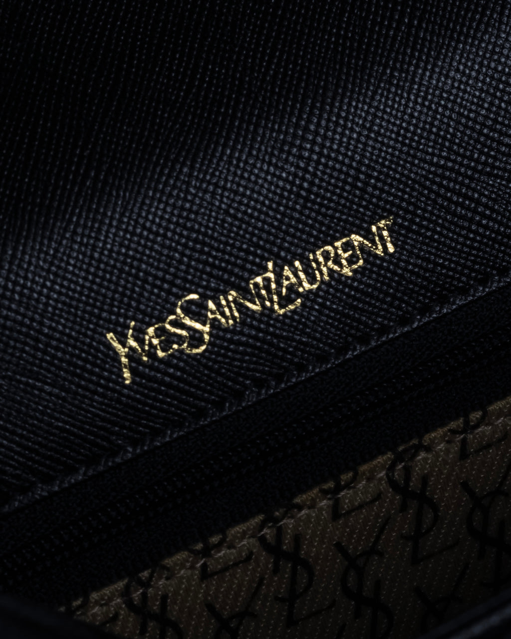 "YVES SAINT LAURENT" Cassandra logo engraved flap design leather bag