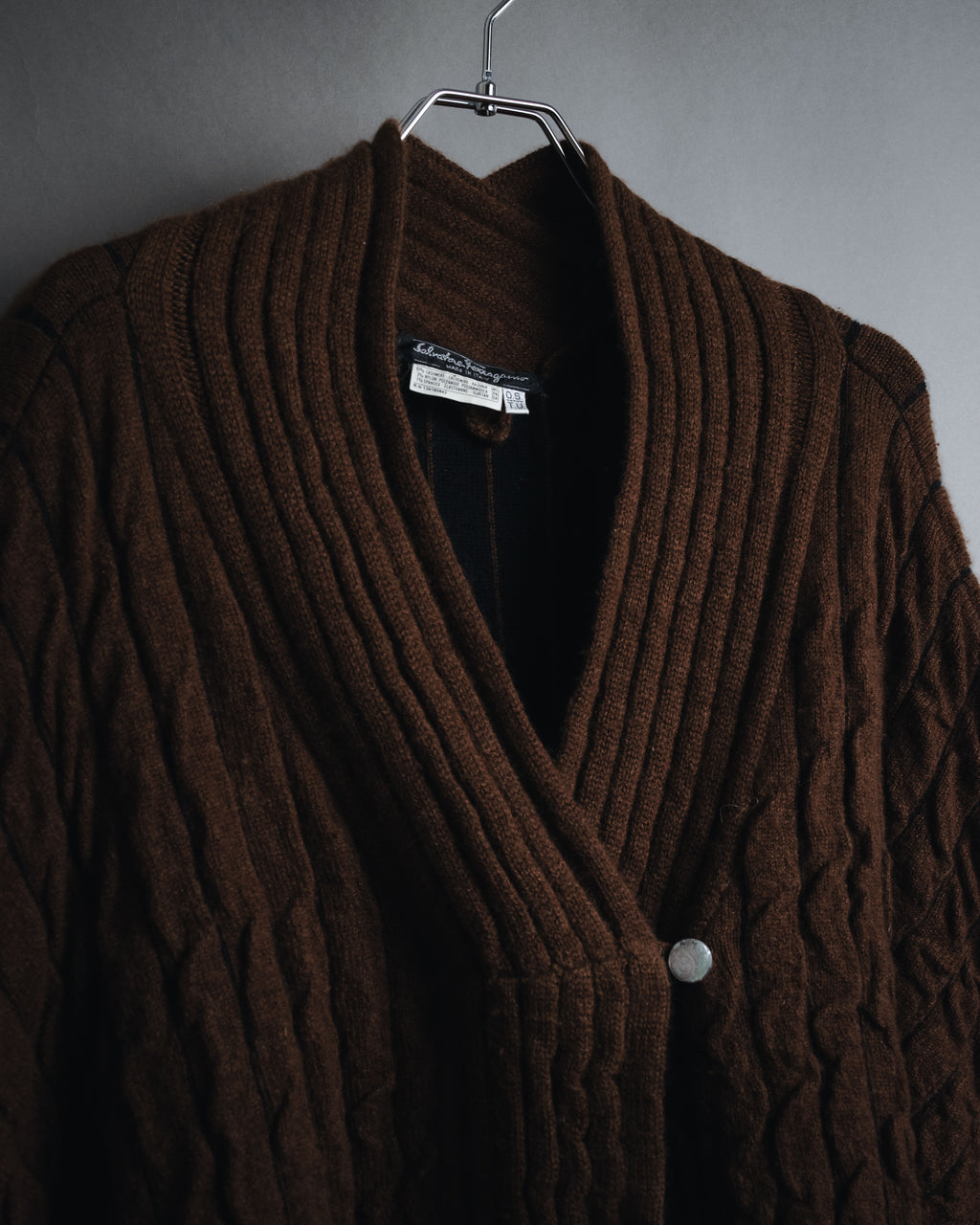 "Salvatore Ferragamo" 00’s Cashmere blend shawl-collar knit cardigan