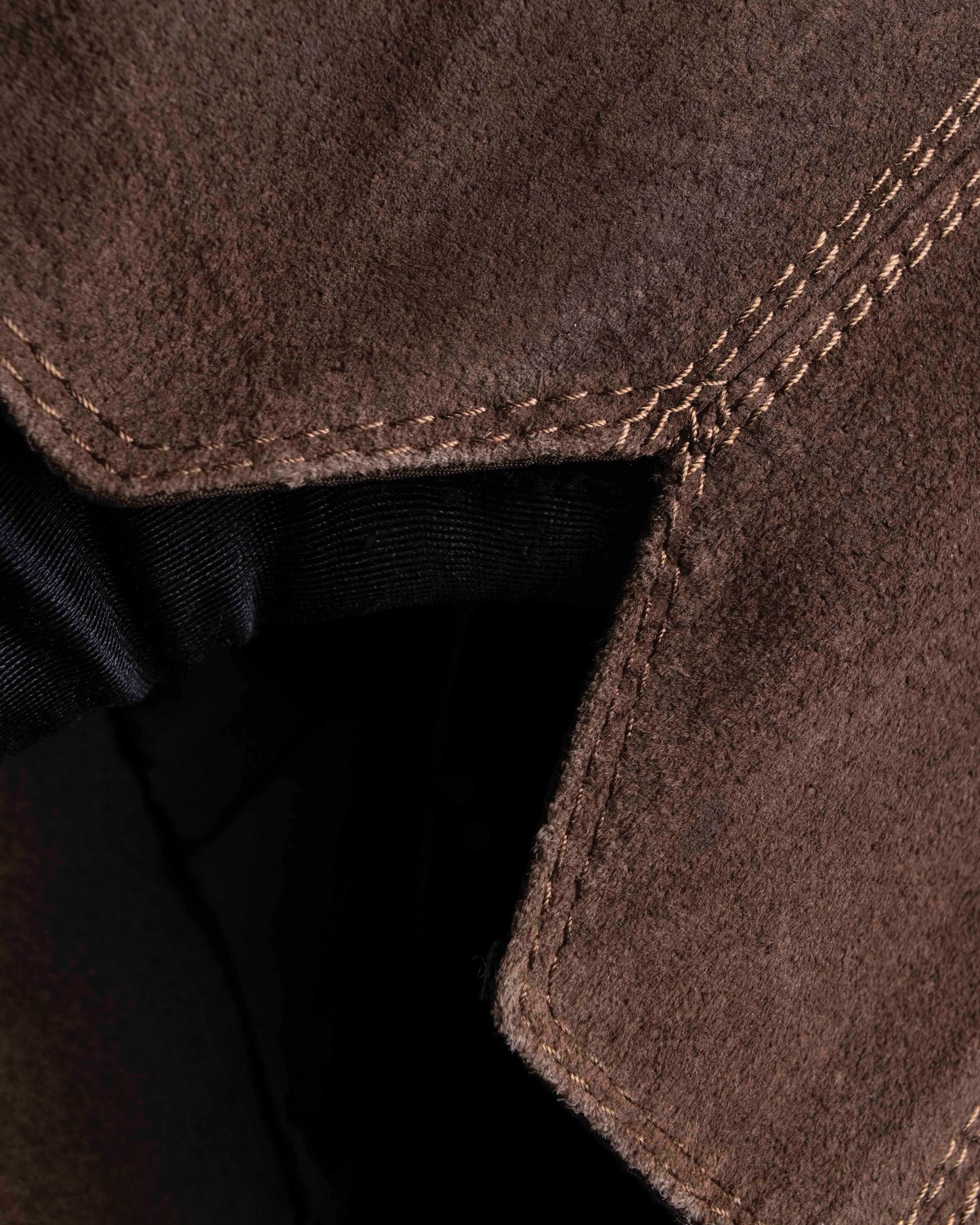 "CELINE" Horse tack motif metal fittings design suede vest