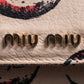 "MIU MIU" Madras leather crescent moon pattern long wallet