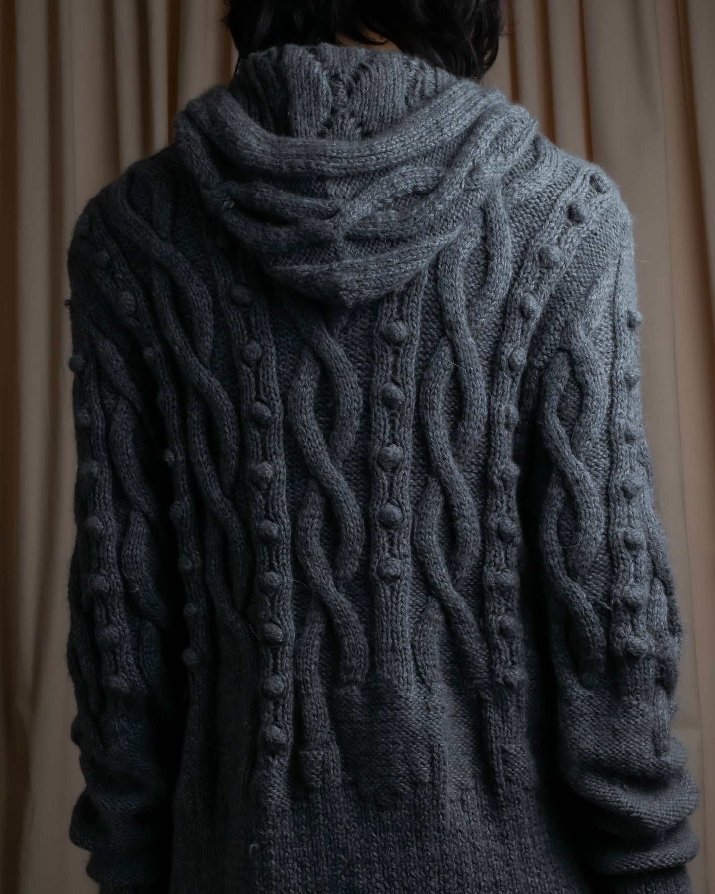 "JEAN PAUL GAULTIER" Cable knit design hooded pullover