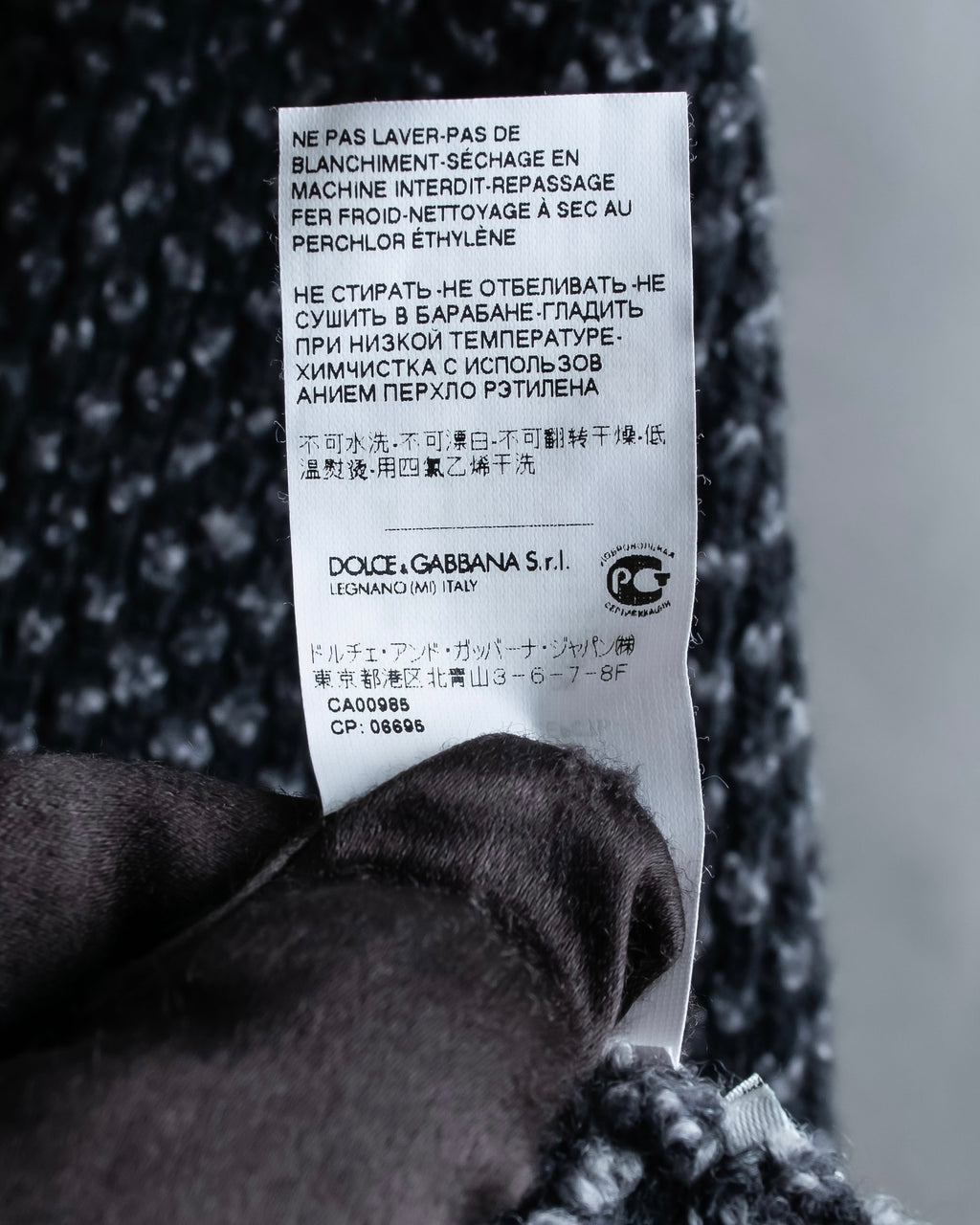 "DOLCE & GABBANA" Poncho silhouette waffle knit pullover