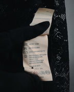 "VALENTINO MISS V" Late 80s botanical lace polo shirt