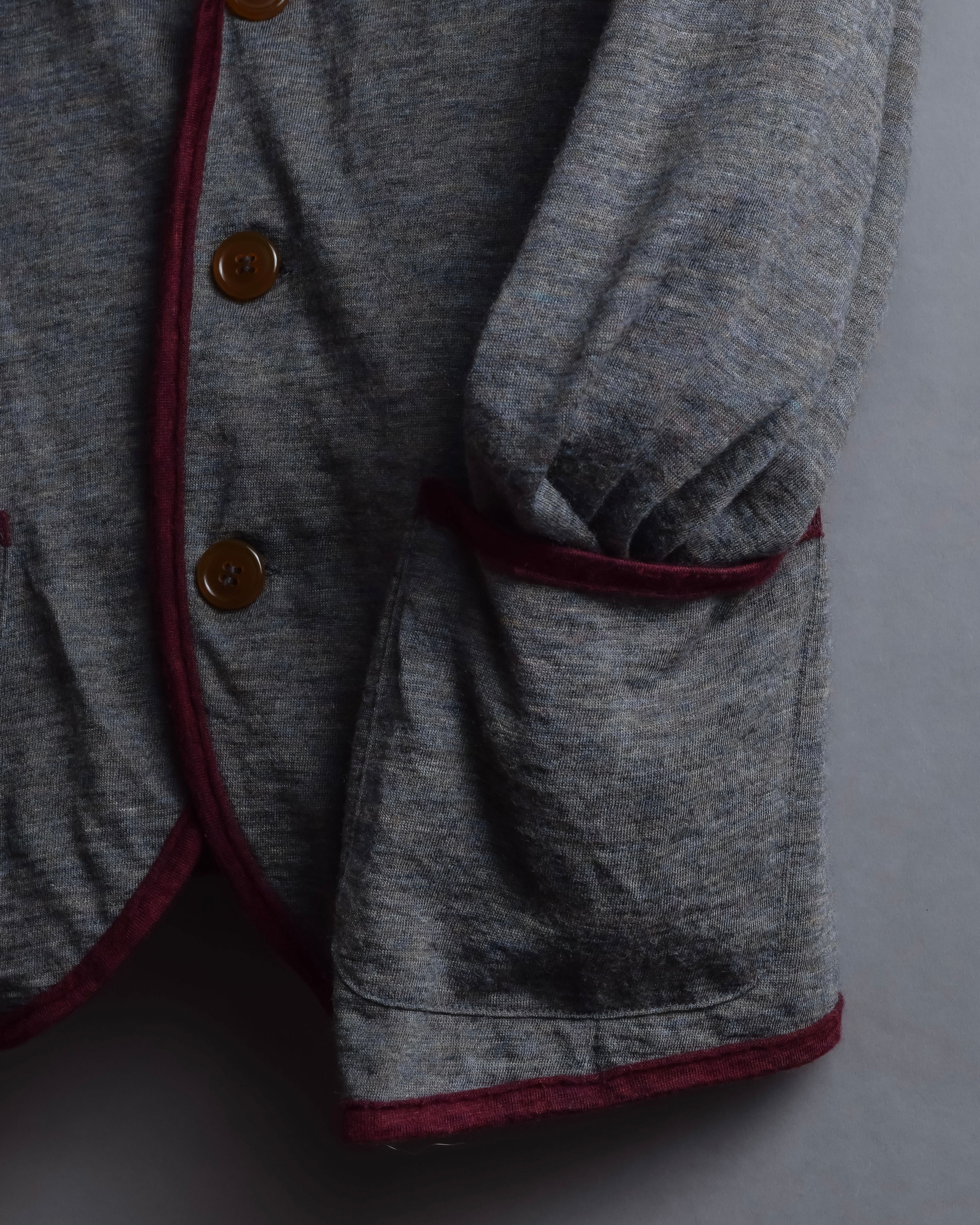 "Vivienne Westwood MAN" Bordeaux piping design draped tailored jacket