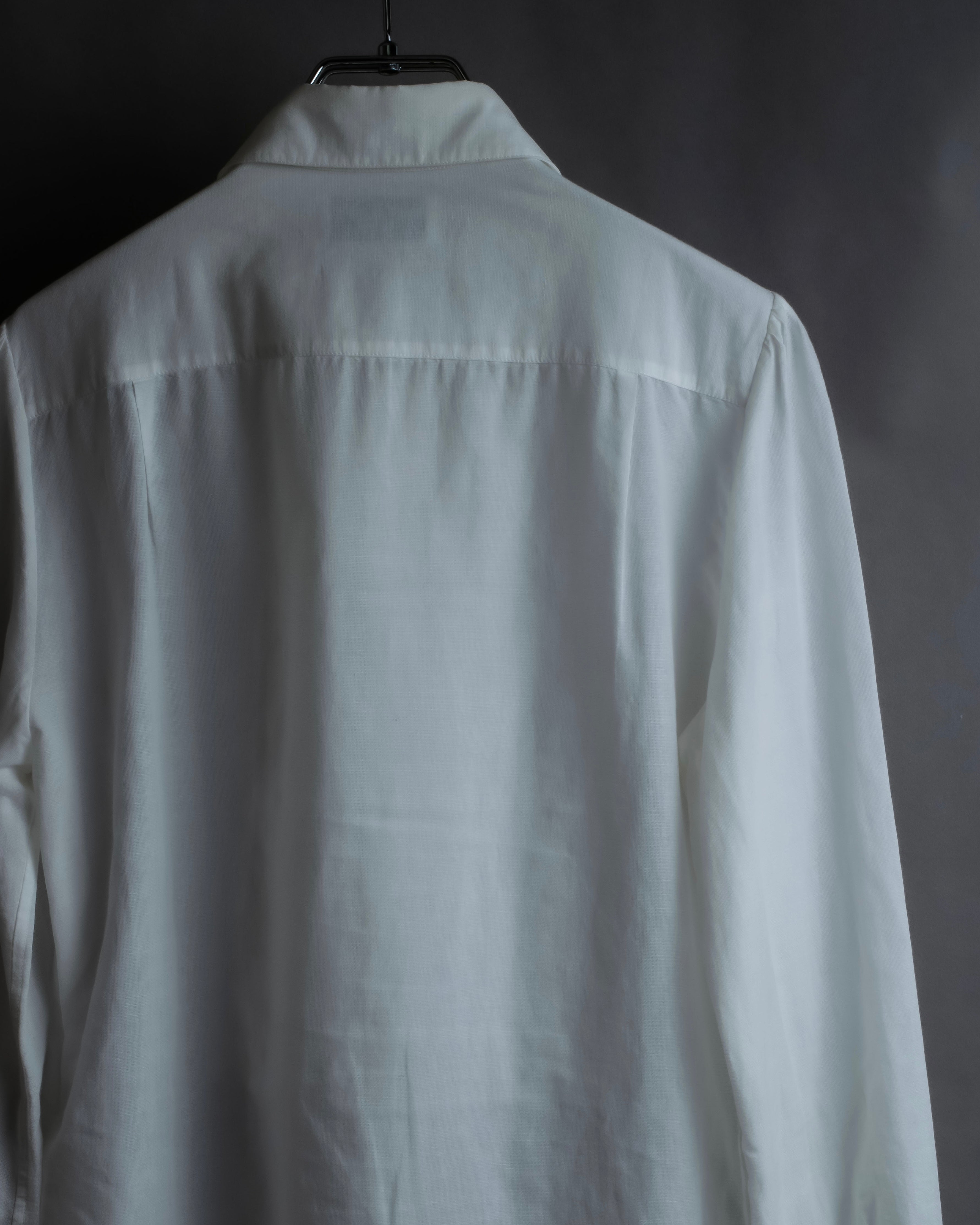 "Saint Laurent" 22SS Ribbon lace design tuxedo shirt