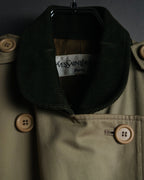 “Yves Saint Laurent” 80’s-90’s Corduroy collar belted trench coat
