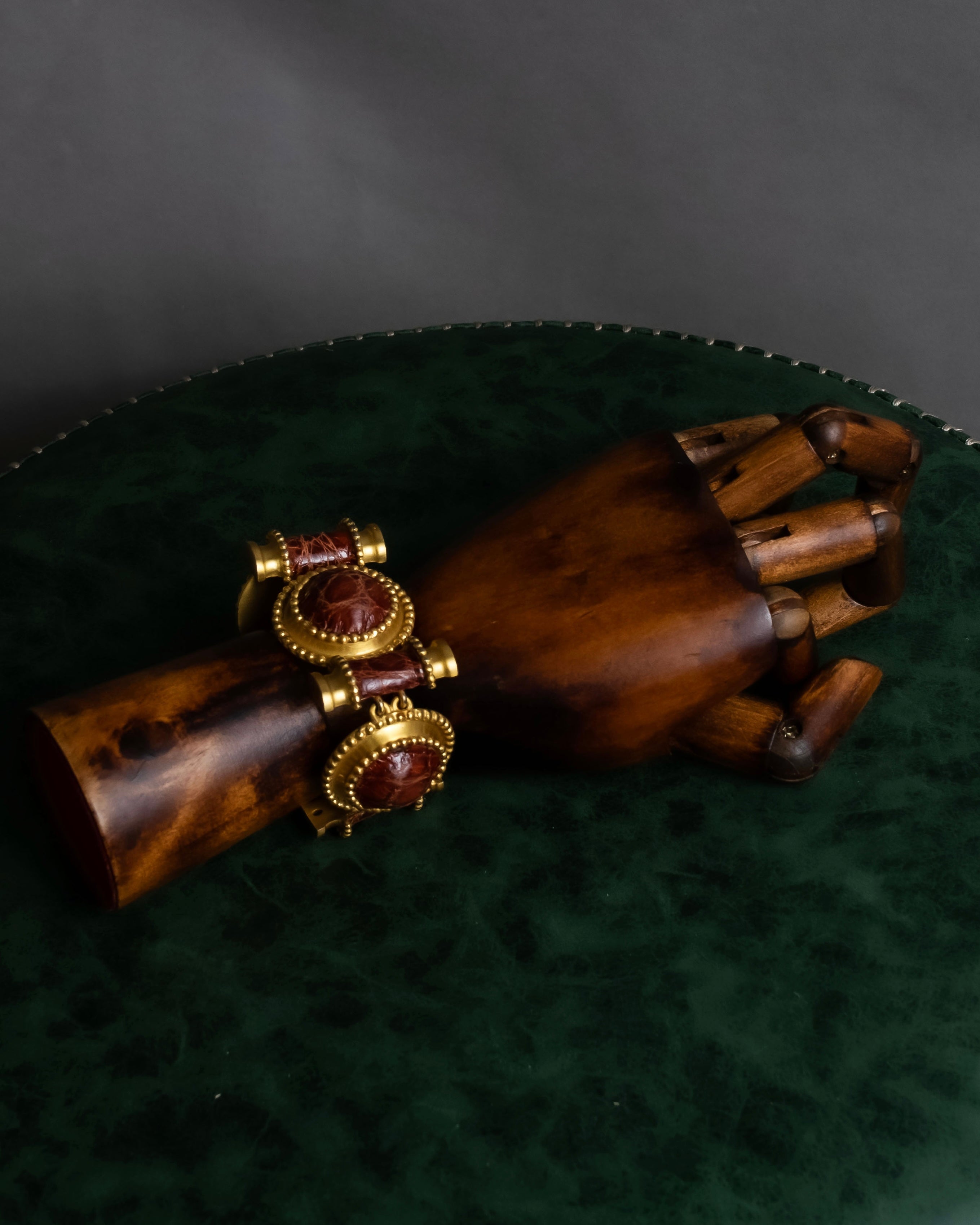 "LOEWE" Gold metal dome motif bracelet