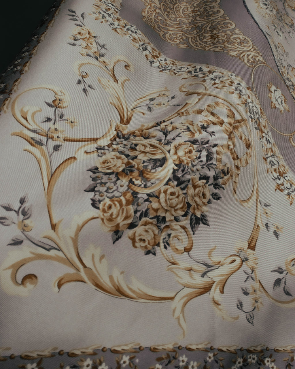 "Christian Dior" 80's-90's Elegant floral silk scarf