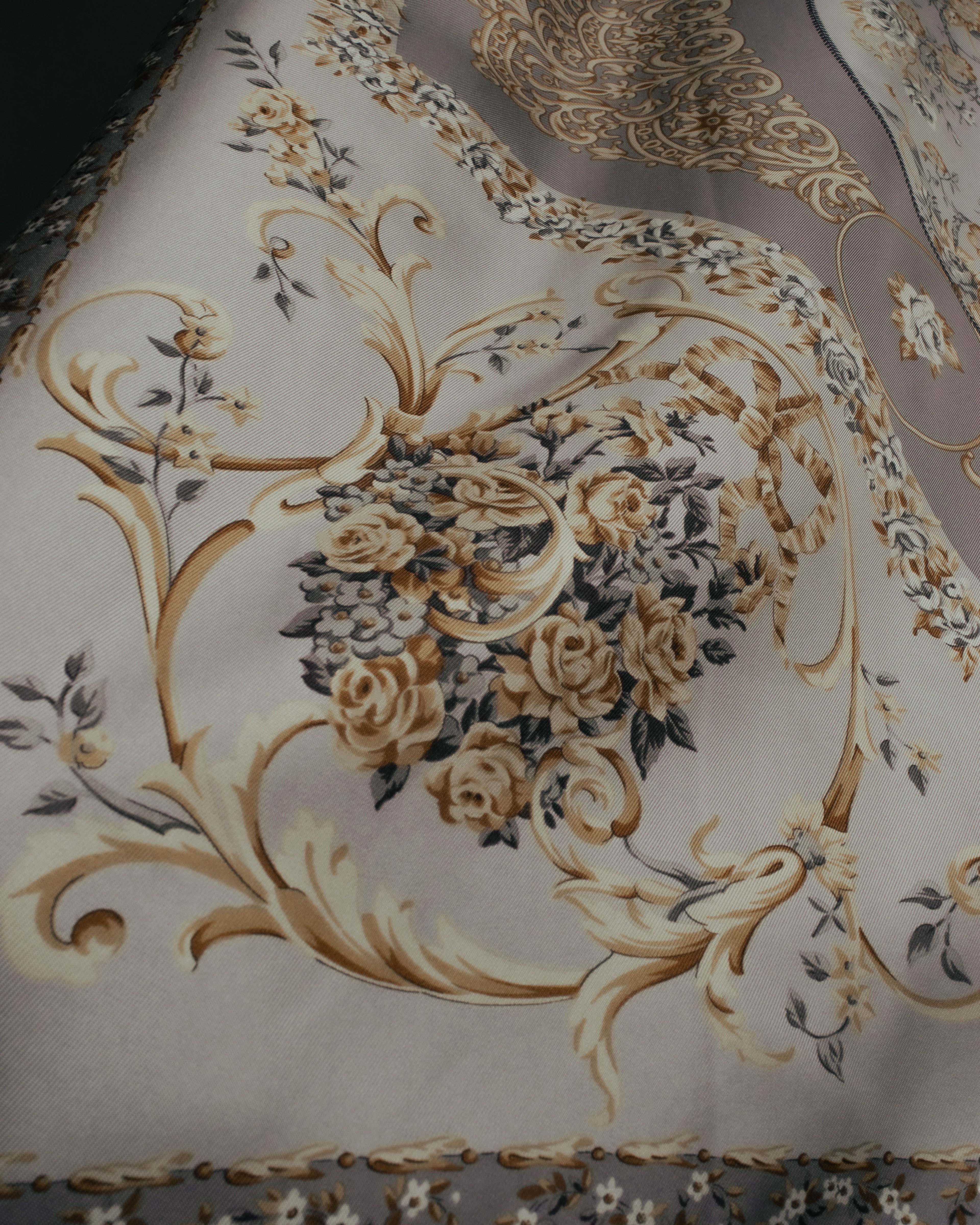 "Christian Dior" 80's-90's Elegant floral silk scarf