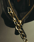 “SAN HIDEAKI MIHARA” 2000’s-2010’s black leather chain shoulder bag