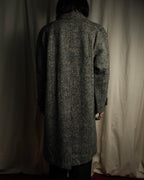 "BURBERRYS" British tweed fly front stand collar coat