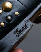 "GUCCI" Stud design vibram sole long boots