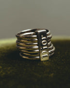“Christian Dior” 00’s-10’s Silver 925 multi band logo ring