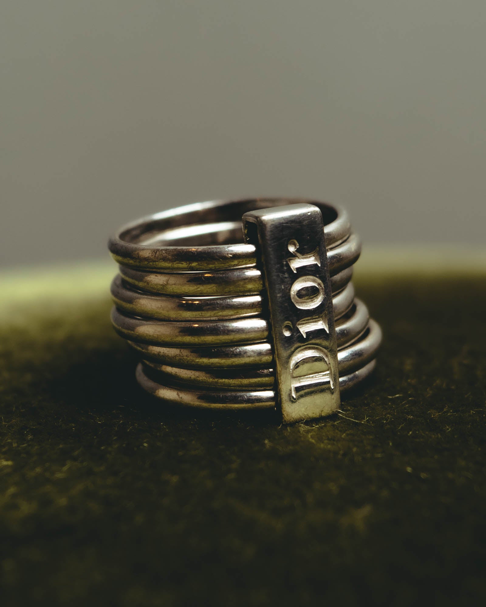 “Christian Dior” 00’s-10’s Silver 925 multi band logo ring
