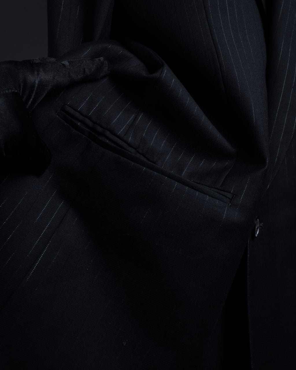 "BALENCIAGA" Chalk stripe pattern long silhouette set up