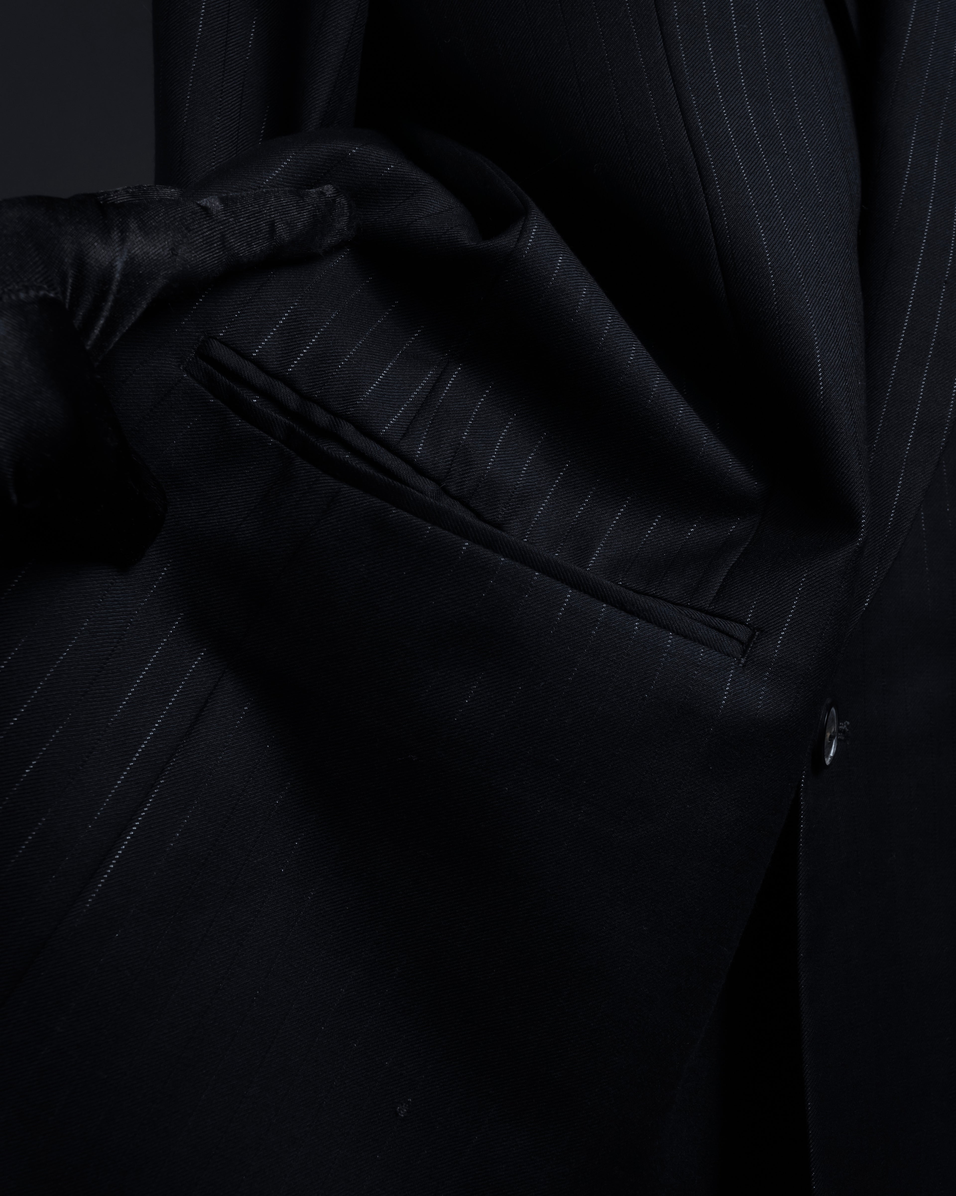 "BALENCIAGA" Chalk stripe pattern long silhouette set up