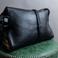 "BURBERRY" Silver parts rope fastening design leather crossbody shoulder bag