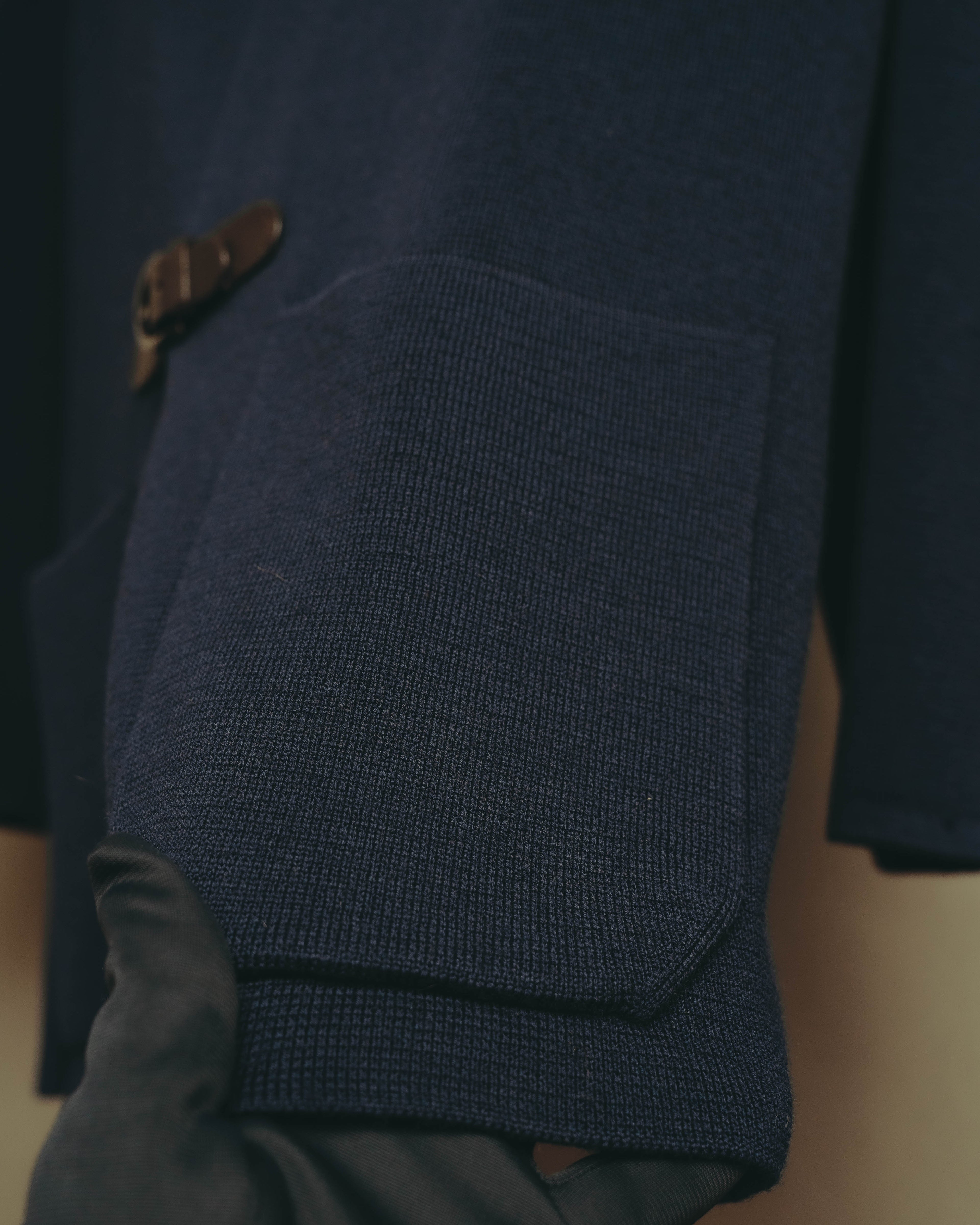 “Salvatore Ferragamo” 80’s-90’s Gancini buckle virgin wool knit jacket