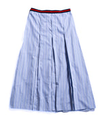 GUCCI/ 2022 Web Stripe Waist Pleats Skirt Blue